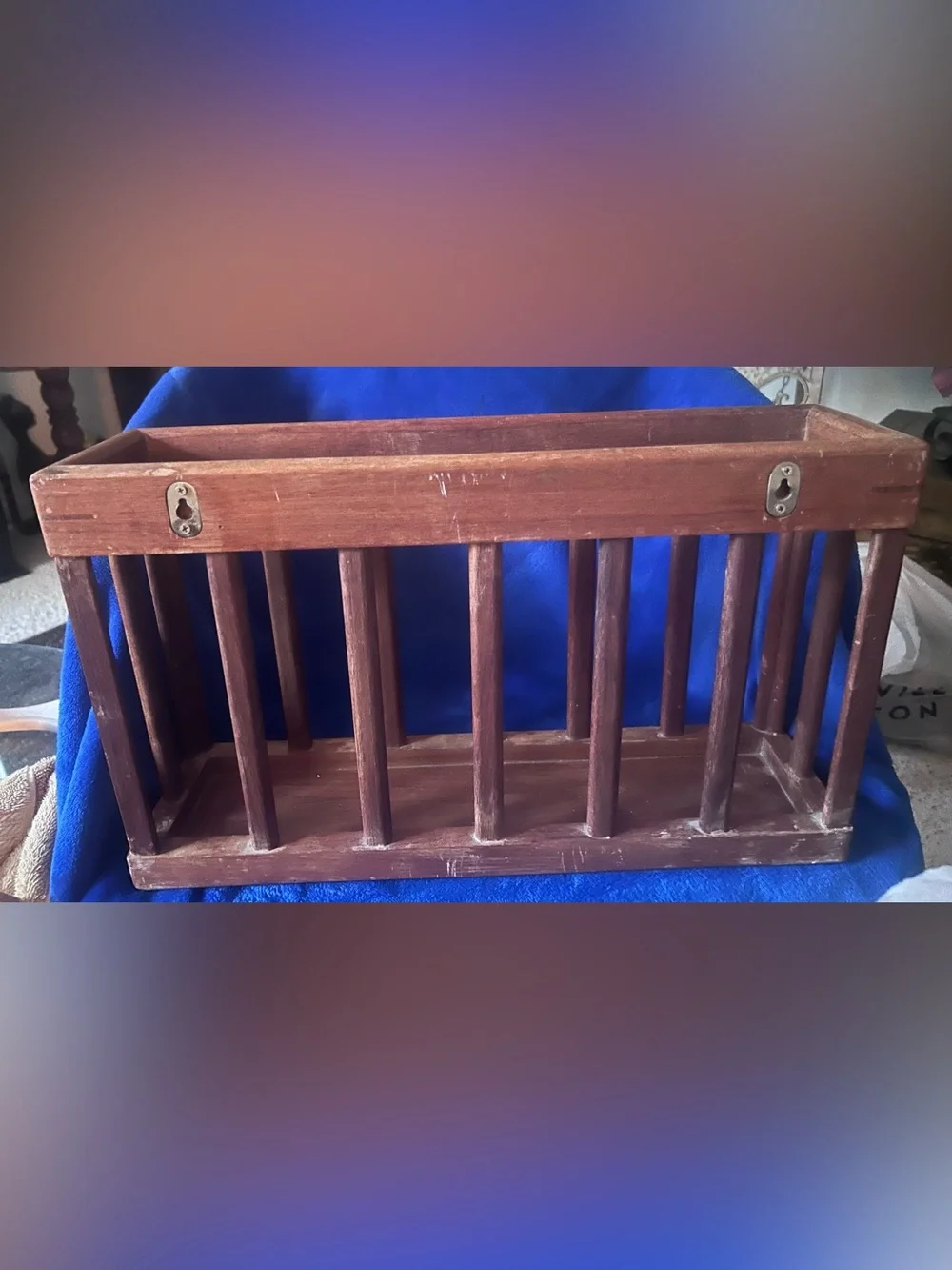 Vintage Goodwood teak wall-mounted magazine rack!